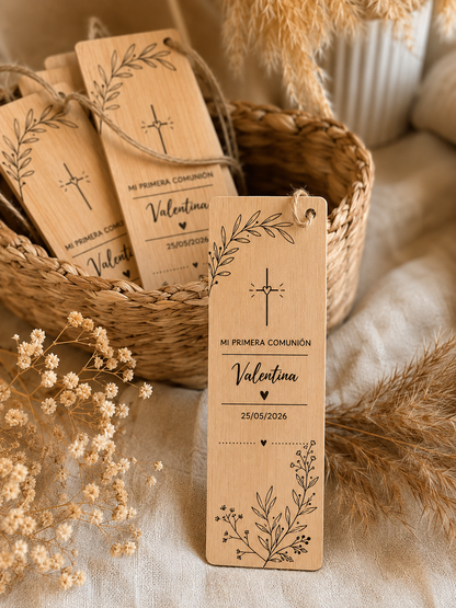 Marcapáginas madera personalizados eventos