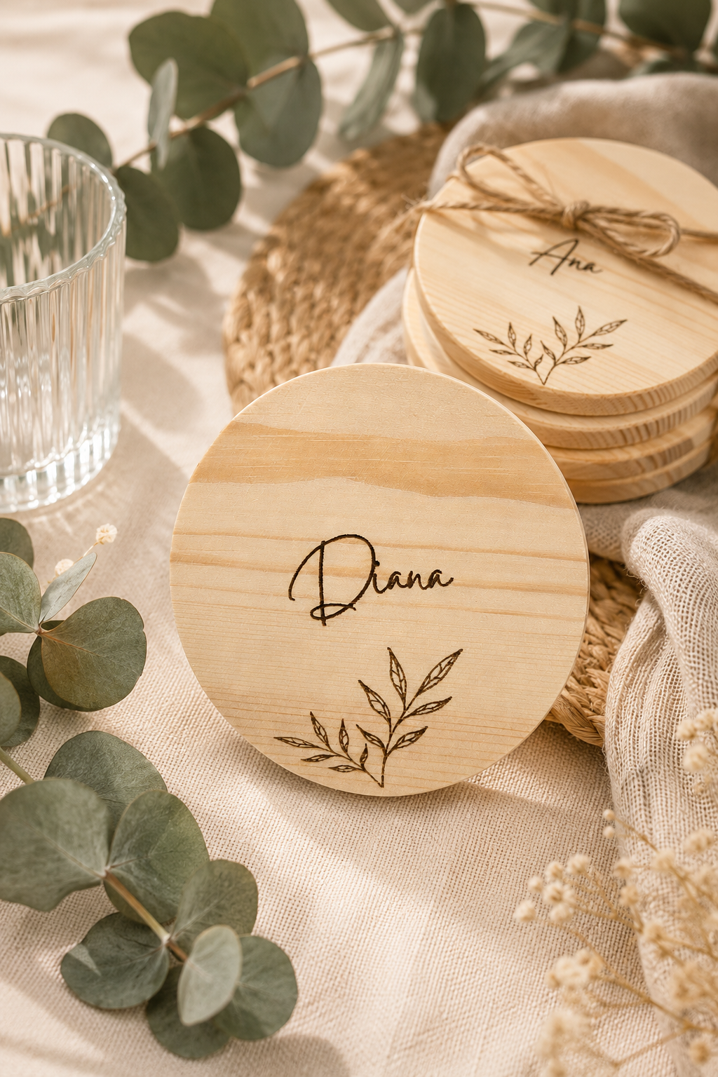 Posavasos bambú personalizados