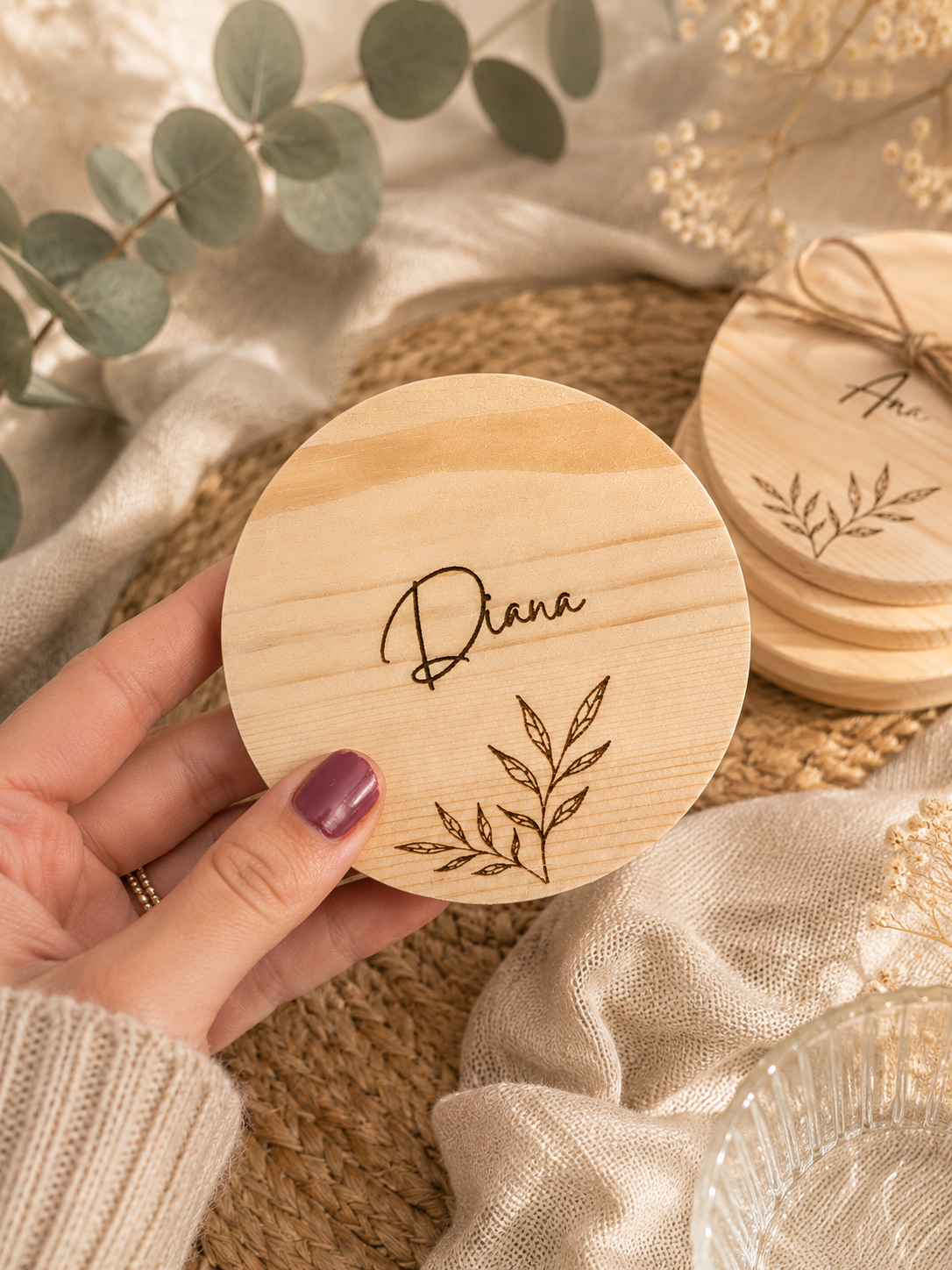 Posavasos bambú personalizados