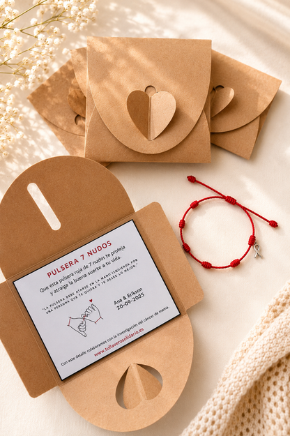 Pulsera roja de los 7 nudos