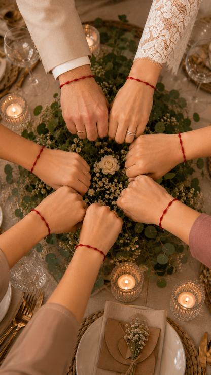 Pulsera roja de los 7 nudos