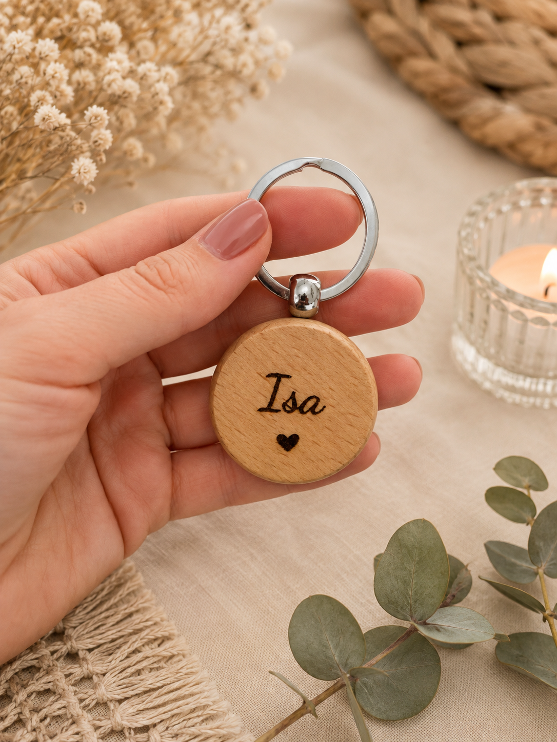 Llavero madera personalizado eventos