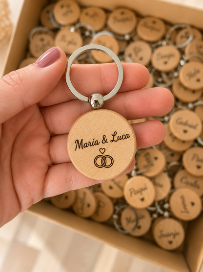 Llavero madera personalizado eventos