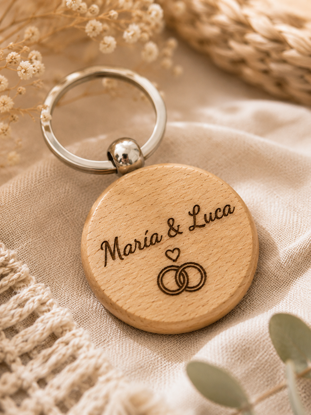 Llavero madera personalizado eventos