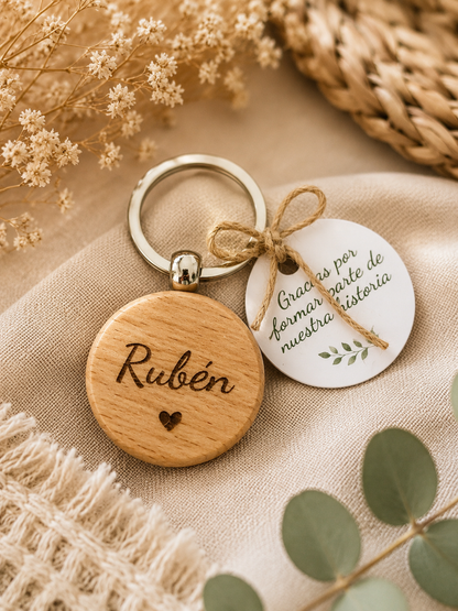 Llavero madera personalizado eventos