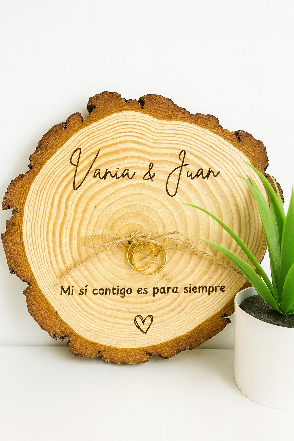 Porta alianzas  madera personalizada