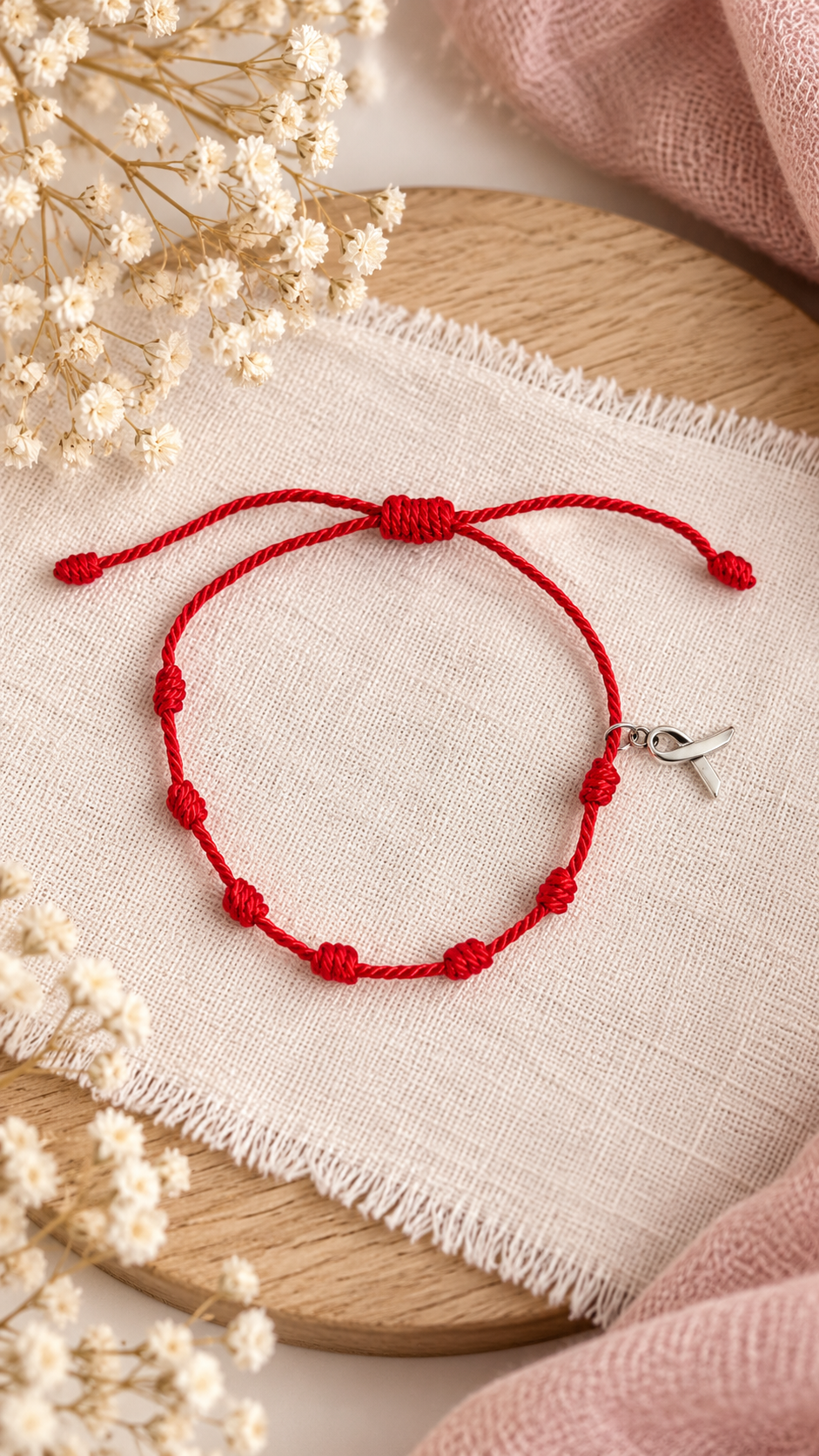 Pulsera roja de los 7 nudos