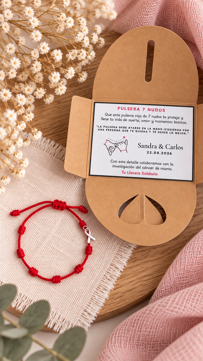 Pulsera roja de los 7 nudos