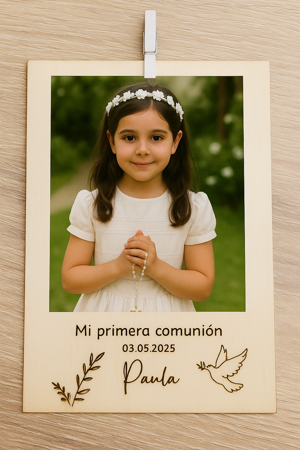 Portafotos + imán + pinza