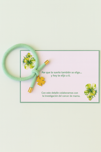 Pulsera nudo trébol de la suerte