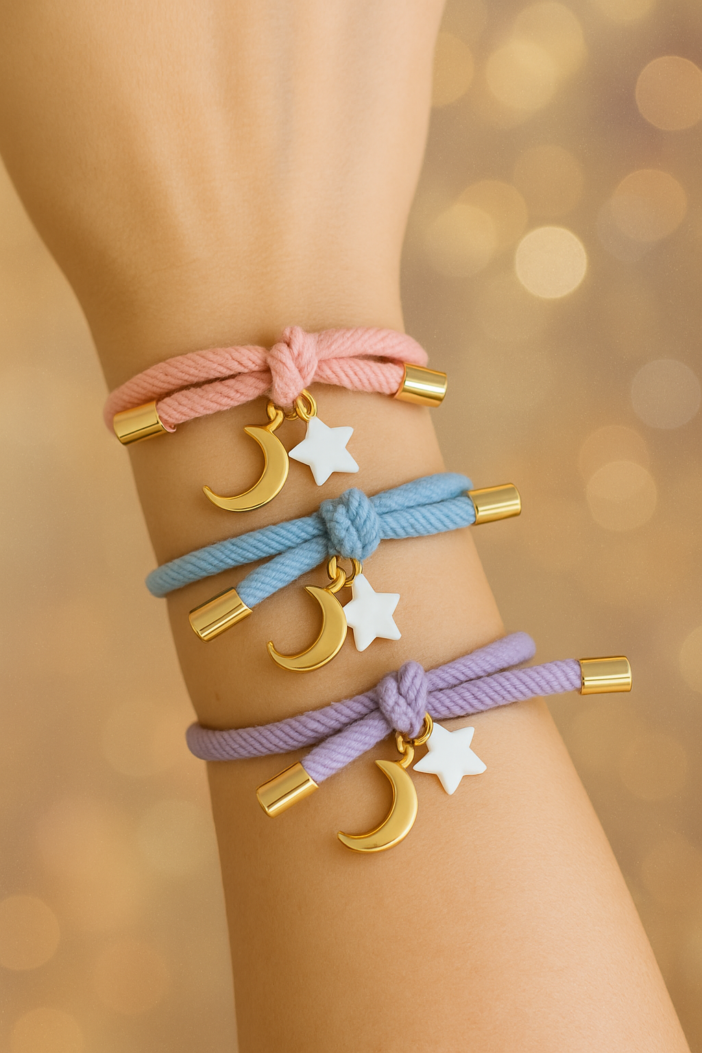 Pulsera nudo Luna + Estrella