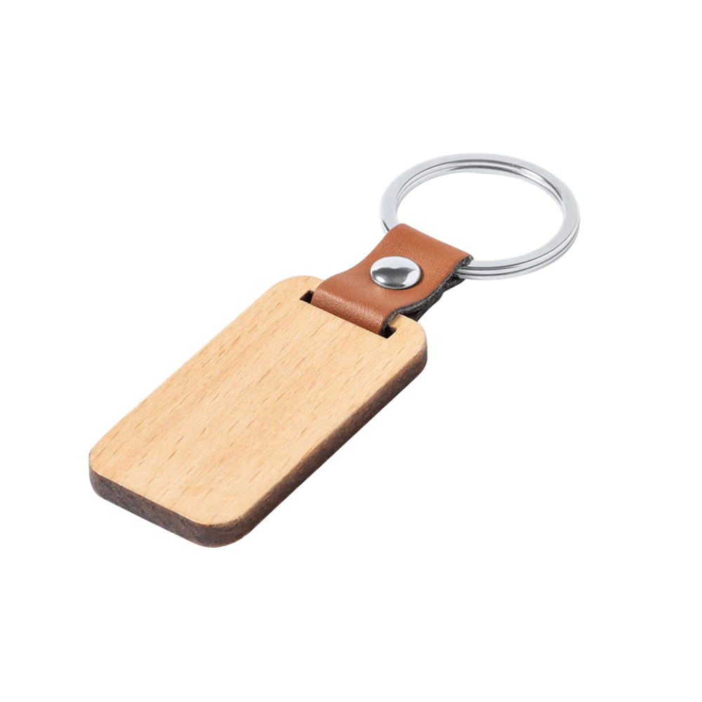 Llavero rectangular madera personalizado eventos