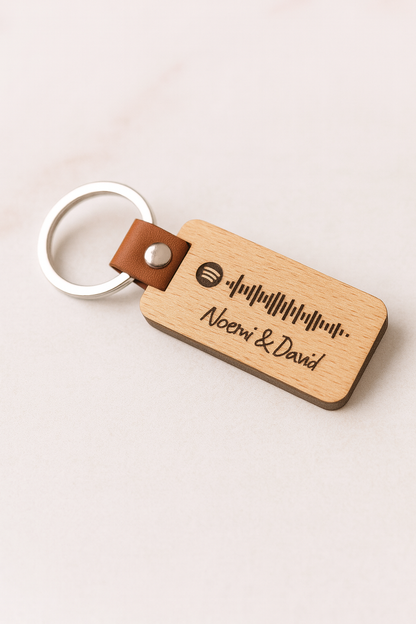 Llavero rectangular madera personalizado eventos