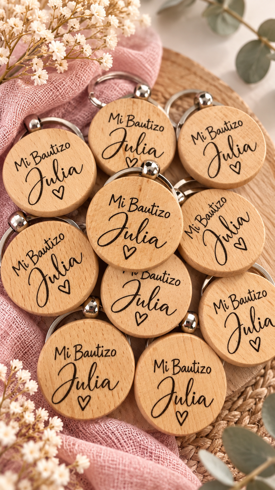 Llavero de madera personalizado eventos