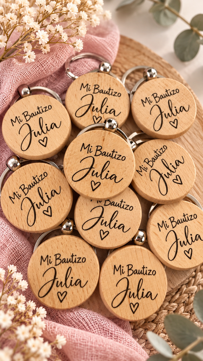 Llavero de madera personalizado eventos