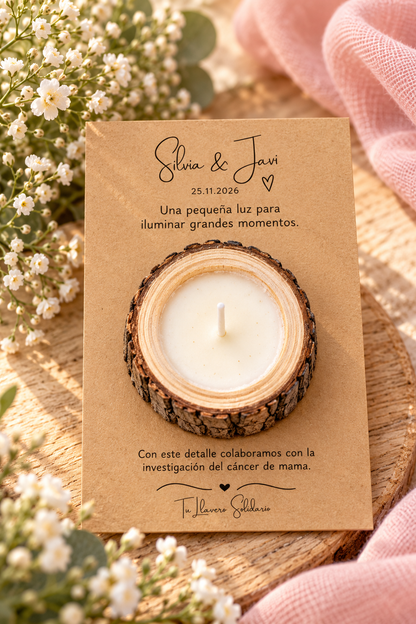 Vela en tronco personalizada