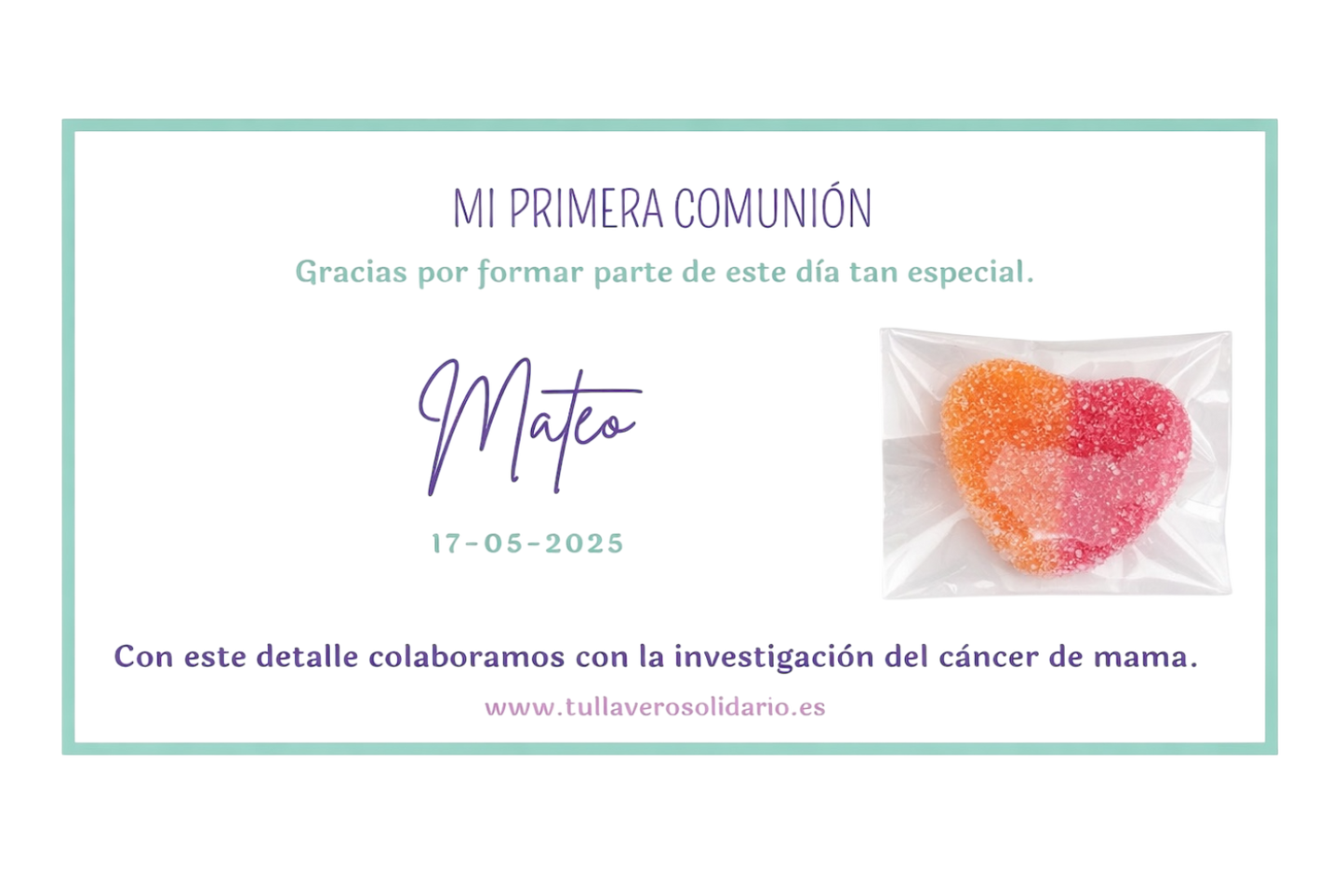 Tarjeta + chuche corazón