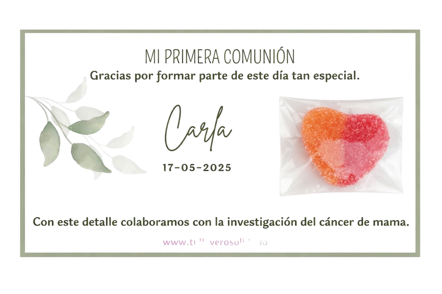 Tarjeta + chuche corazón