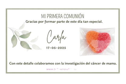 Tarjeta + chuche corazón