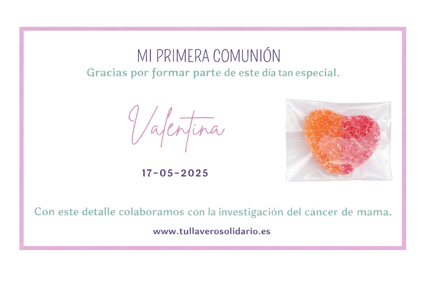 Tarjeta + chuche corazón