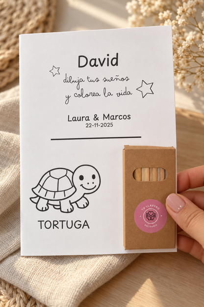 Lámina para colorear personalizada con lápices