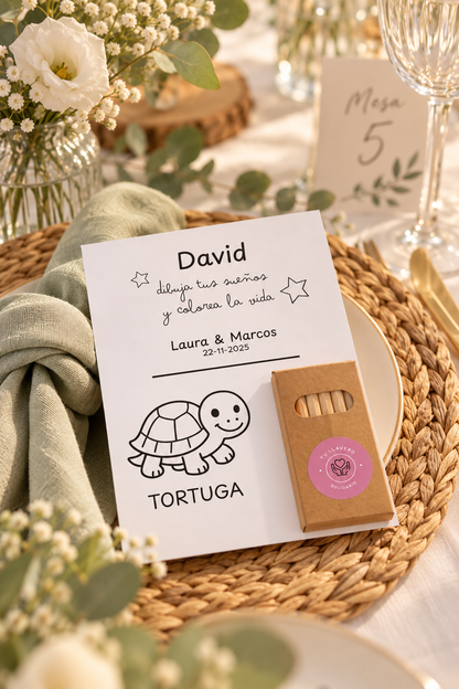 Lámina para colorear personalizada con lápices