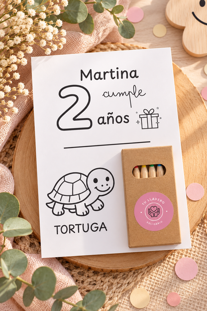 Lámina para colorear personalizada con lápices