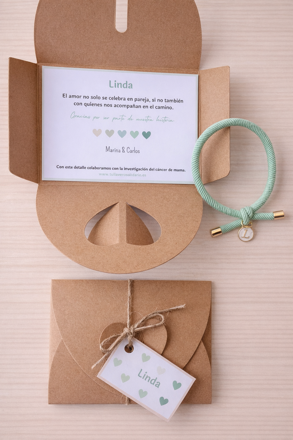 Pulsera / llavero sobre corazón