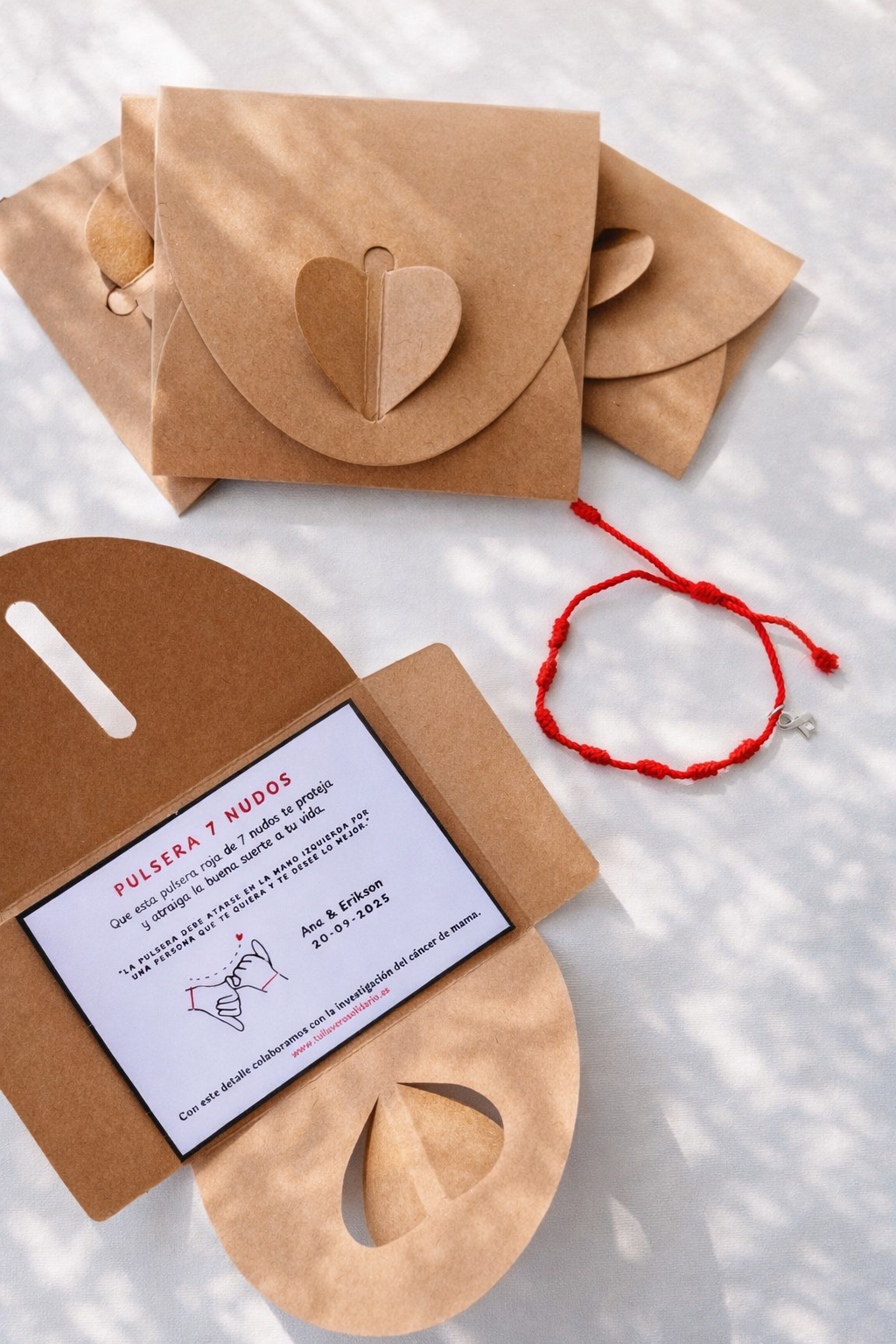 Pulsera roja de los 7 nudos