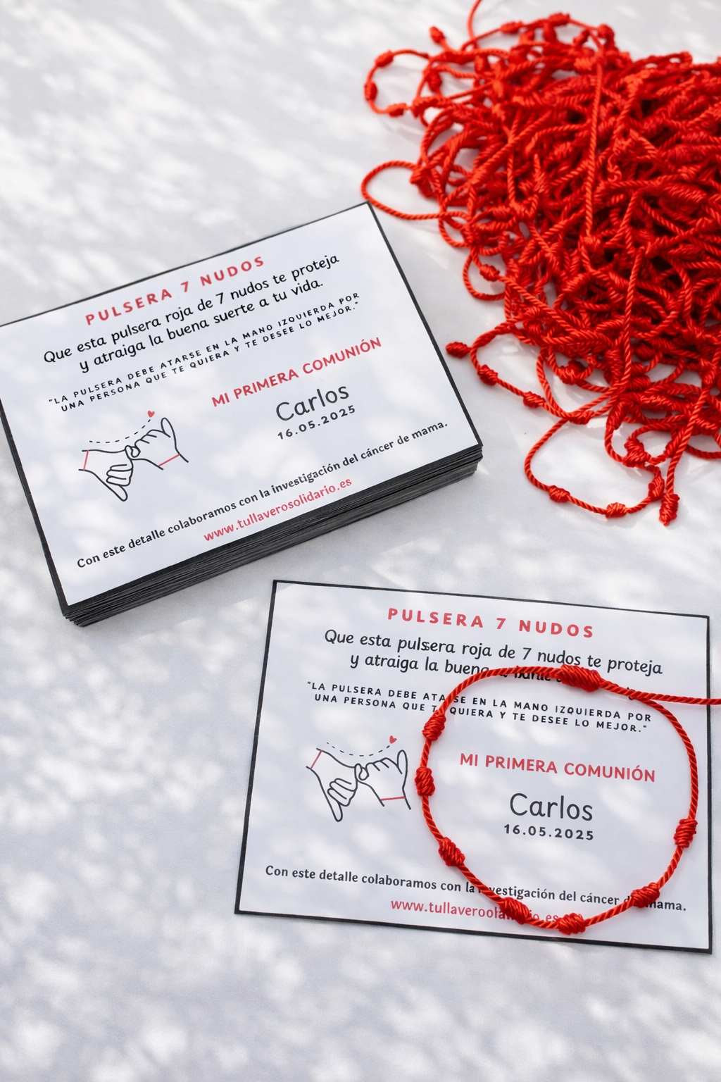 Pulsera roja de los 7 nudos