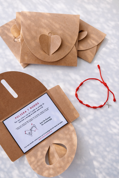 Pulsera roja de los 7 nudos