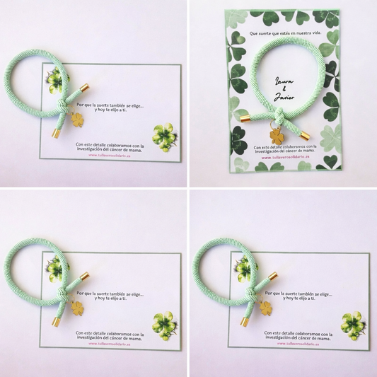 Pulsera nudo trébol de la suerte