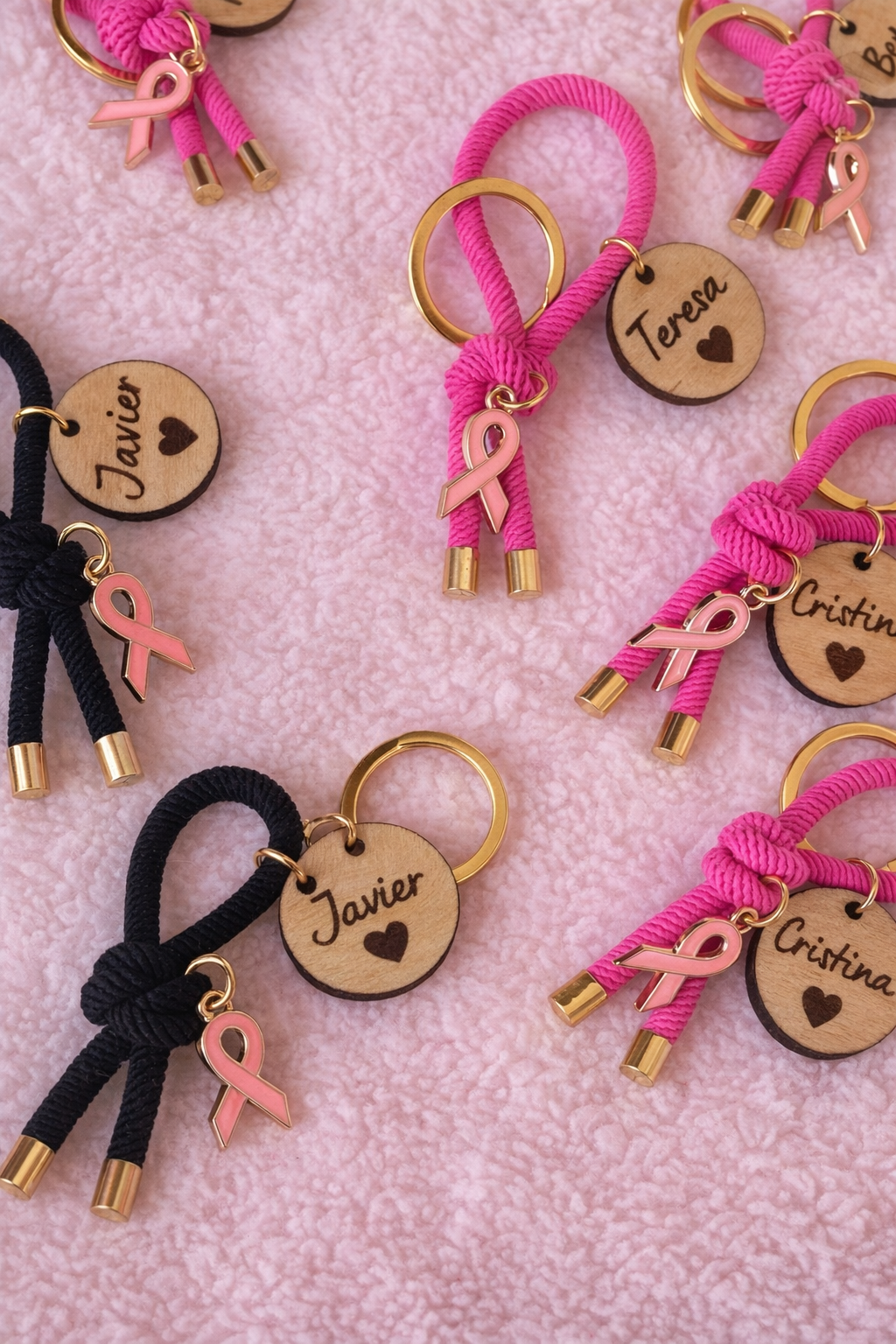 Llavero nudo chapita madera personalizada