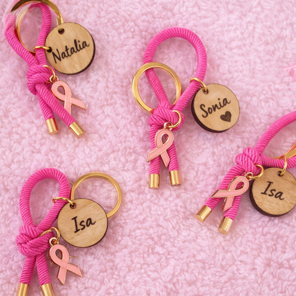 Llavero nudo chapita madera personalizada