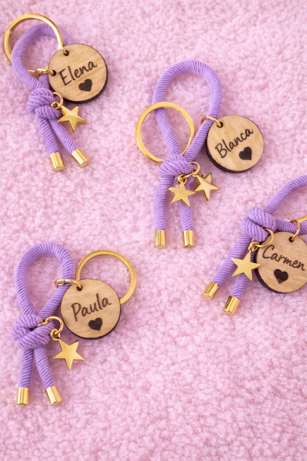 Llavero nudo chapita madera personalizada