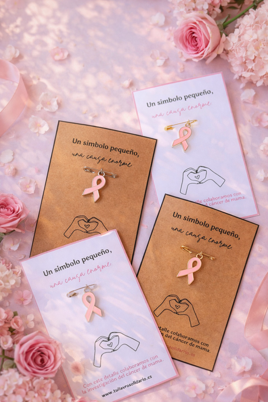 Imperdibles solidario lazo cáncer de mama
