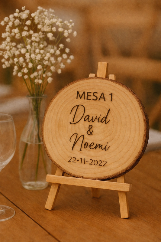Rodaja de madera para eventos