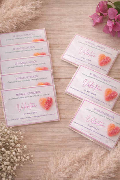 Tarjeta + chuche corazón