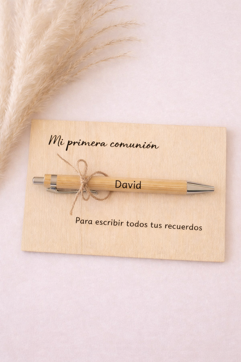 Bolígrafo + tabla madera