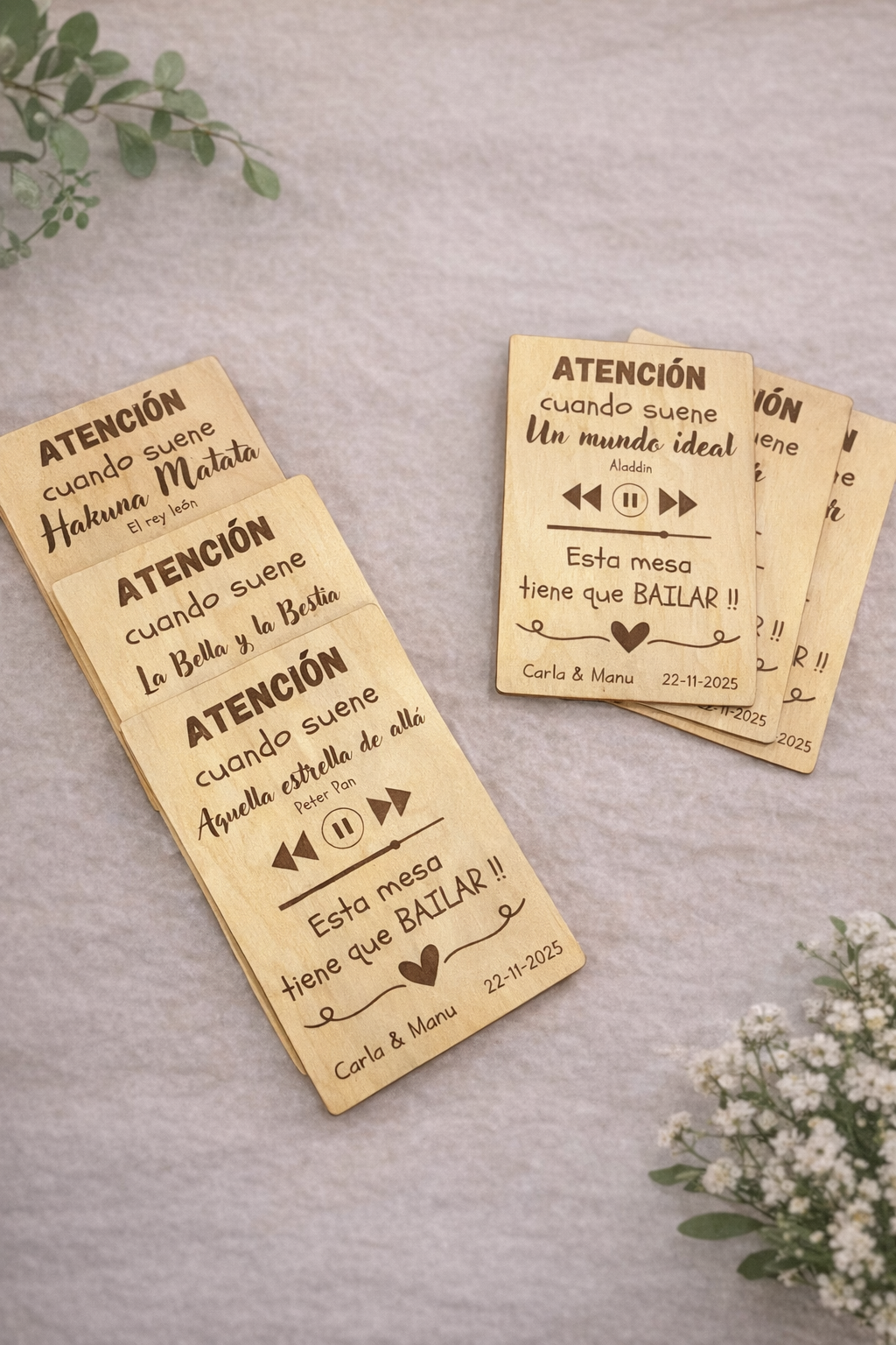 Cartel de madera eventos